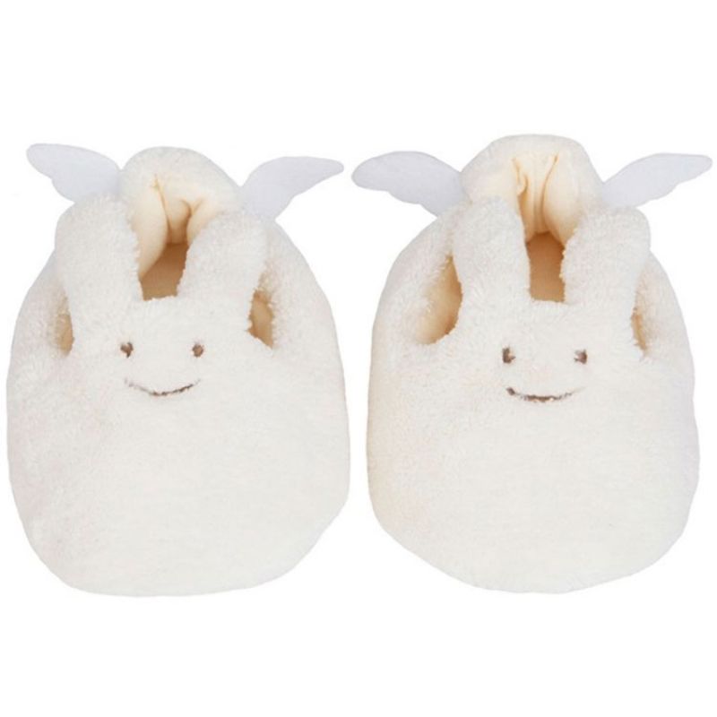 Chaussons lapin ivoire et pochette de rangement en coton (0-2 ans) Trousselier