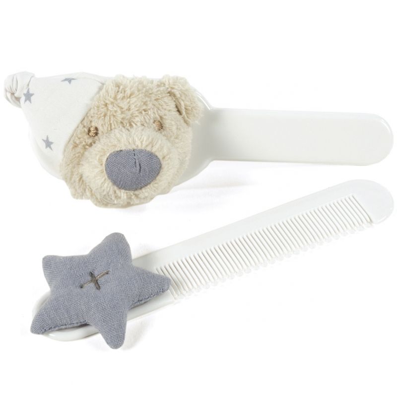 Set peigne et brosse Amelie ours bleu Pasito a pasito