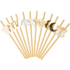 Lot de 12 pailles Mon Doux Bébé Baby Nude - Arty Fêtes Factory