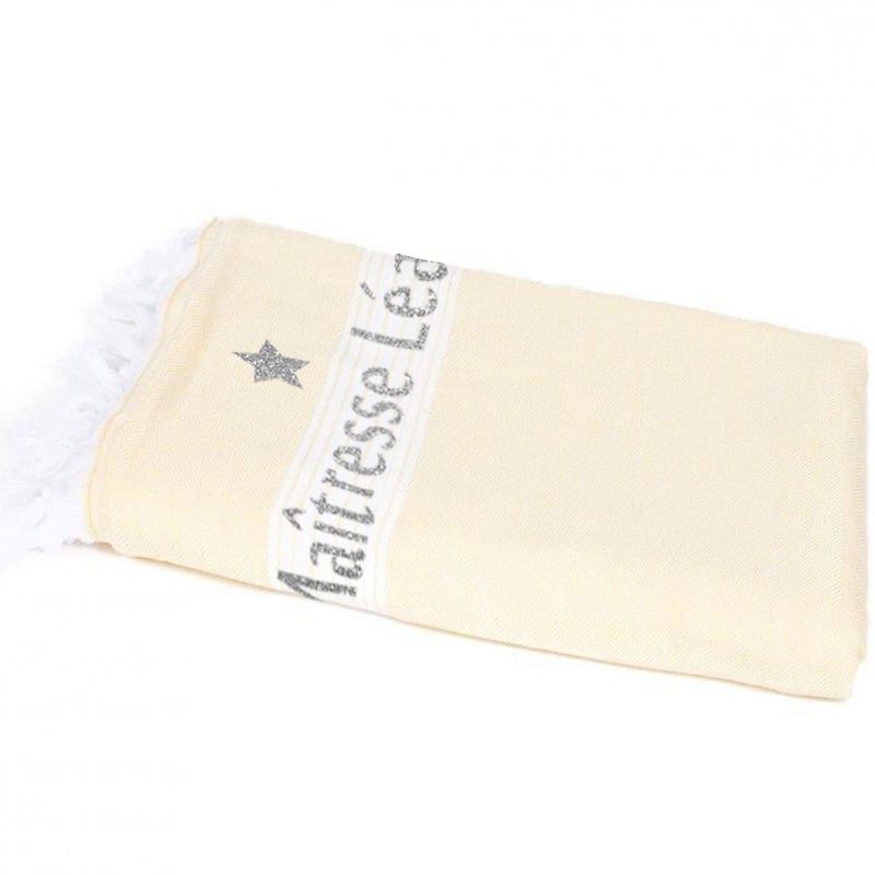 Serviette de plage personnalisable jaune (85 x 170 cm) Les Griottes
