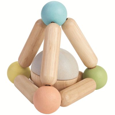 Hochet en bois triangle pastel Plan Toys