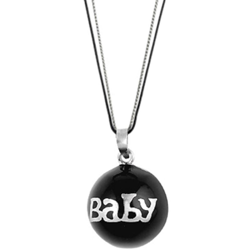 Bola sur cordon Baby Color noir (argent 925°) Nativee