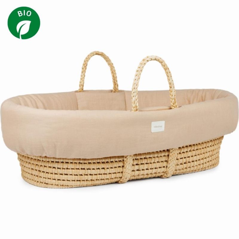 Habillage de couffin rembourré Lin français sand Nobodinoz