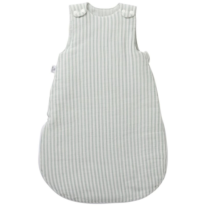 Gigoteuse ouatinée en gaze de coton rayé vert de gris (0-6 mois) BB & Co Produit 1