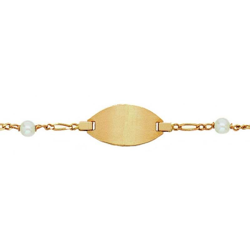 Gourmette bébé petites perles (or jaune 750°) Berceau magique bijoux