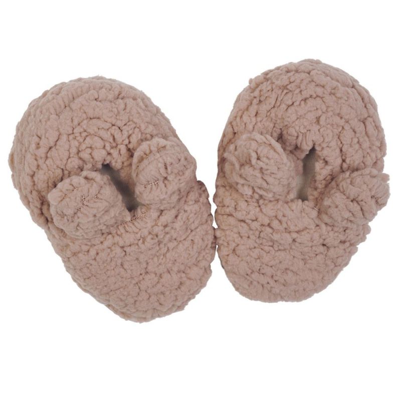 Chaussons de naissance ours en sherpa beige (0-6 mois) BB & Co
