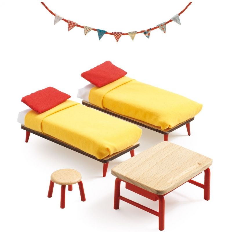 Mobilier pour poupée La chambre des enfants Djeco