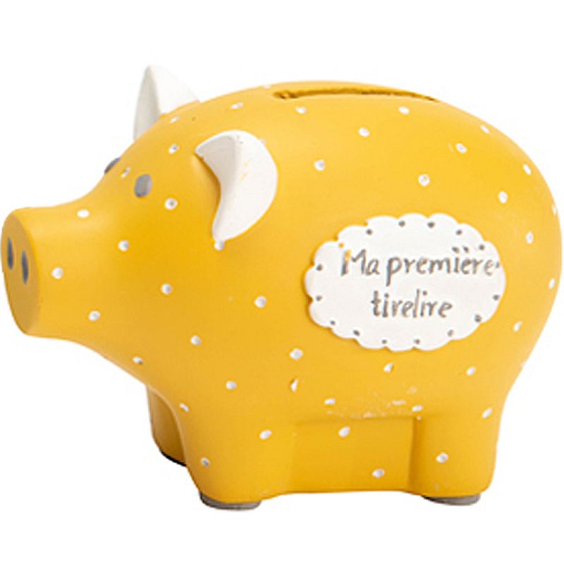 Tirelire cochon Léon le chaton jaune (8 x 12 cm) Amadeus Les Petits