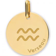 Médaille zodiaque Verseau personnalisable (or jaune 750°)  par Lucas Lucor