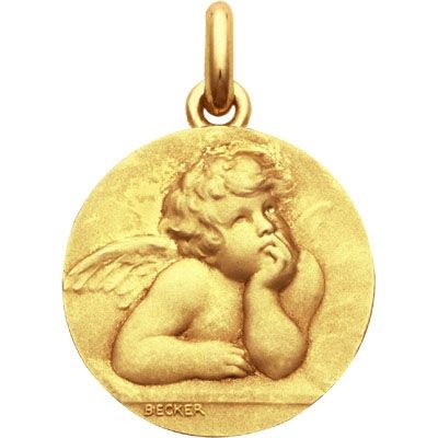 Médaille Ange Raphaël (or jaune 750°)  par Becker