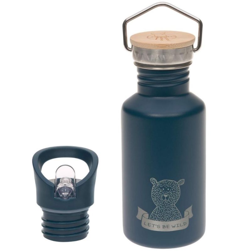 Gourde en inox bleue ours Adventure (500 ml) Lässig