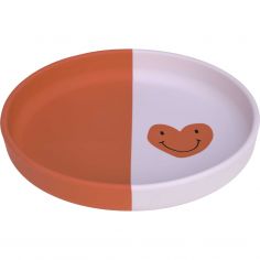 Assiette en silicone Happy Rascals Coeur lavande - Lässig 