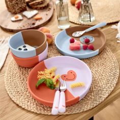 Assiette en silicone Happy Rascals Coeur lavande