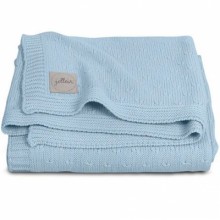 Couverture bébé en tricot doux bleu (75 x 100 cm)  par Jollein