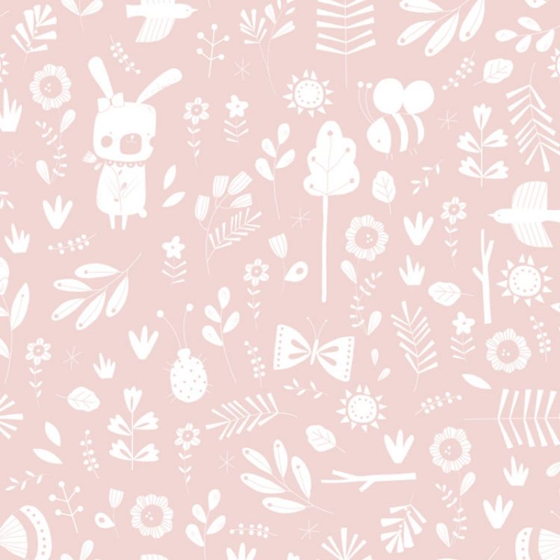Papier peint à motifs Adventure pink (10 m) Little Dutch