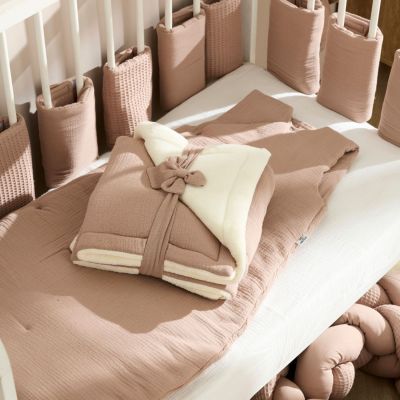 Couverture peluche double gaze et microfibre Mocha (70x100 cm)