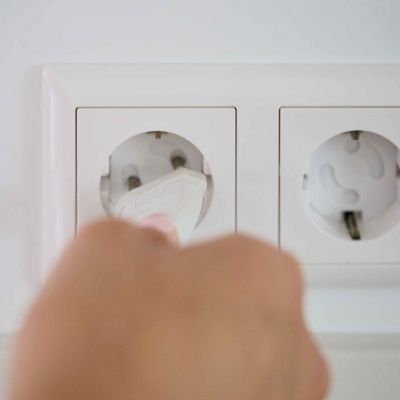 Lot de 6 caches-prises transparent