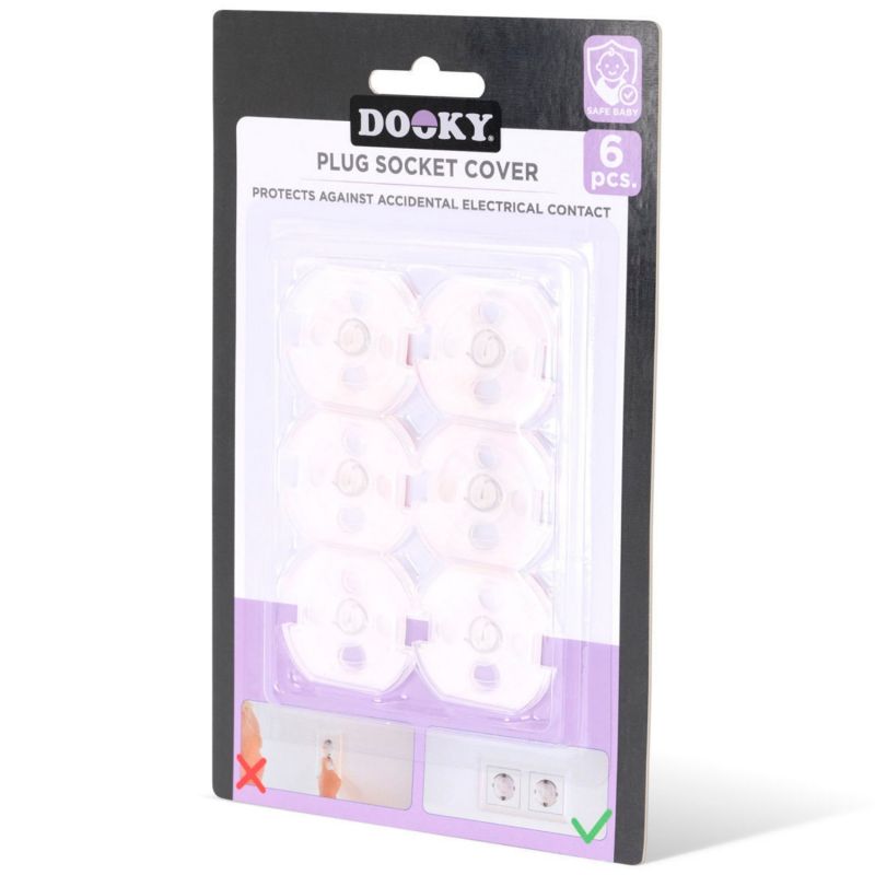 Lot de 6 caches-prises transparent Dooky Packaging 6