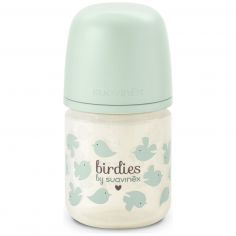 Biberon en verre tétine SXPro Xs Birdies Vert (120Ml) - Suavinex