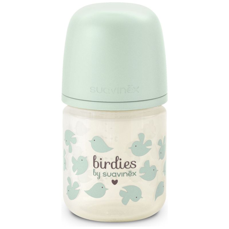 Biberon en verre tétine SXPro Xs Birdies Vert (120Ml) Suavinex Produit 1