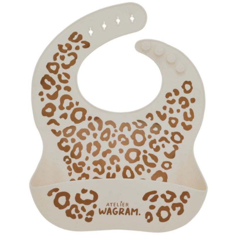 Bavoir en silicone Léopard Crème Atelier Wagram Produit 1