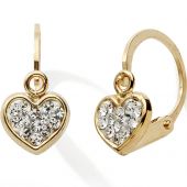 Boucles d'oreilles dormeuses Coeur (or jaune 750°)