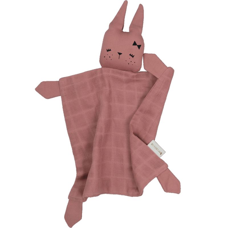 Doudou plat en coton biologique Lapin Clay Fabelab