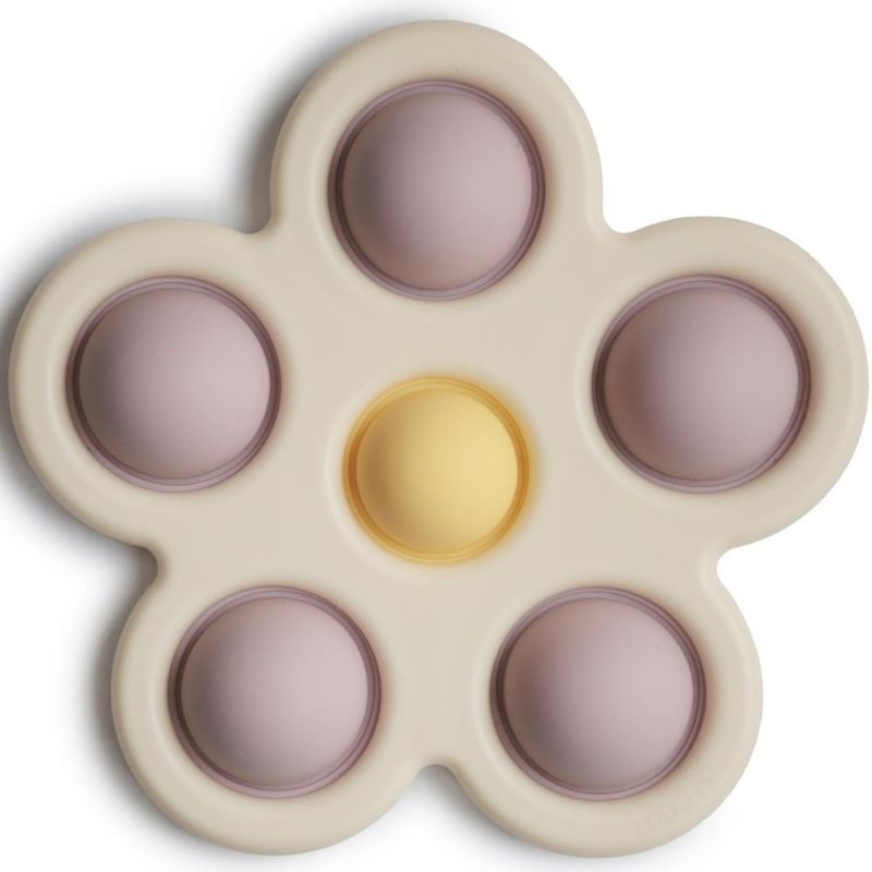 Jouet en silicone Fleur Soft lilac-Daffodil-Ivory Mushie