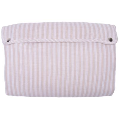 Tapis à langer avec poches gaze de coton rayé galet BB & Co