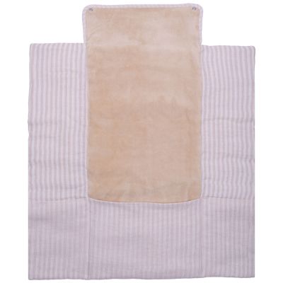 Tapis à langer avec poches gaze de coton rayé galet