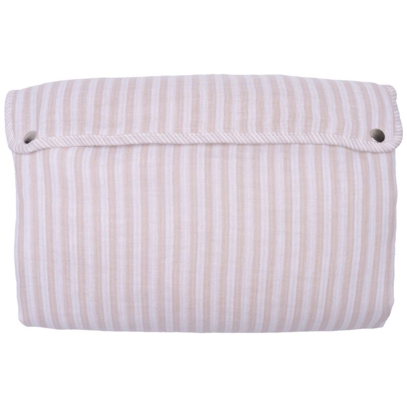 Tapis à langer avec poches gaze de coton rayé galet BB & Co Produit 1