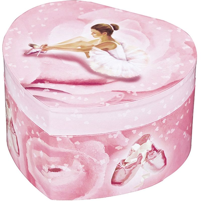 Boîte à bijoux musicale phosphorescente coeur Ballerine rose Trousselier
