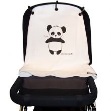 Protection pour poussette Baby Peace coton bio Panda noir et blanc  par Kurtis