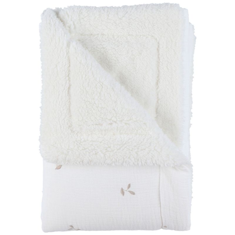 Couverture en mousseline et sherpa Blanc (75x100 cm) Noukie's Produit 3