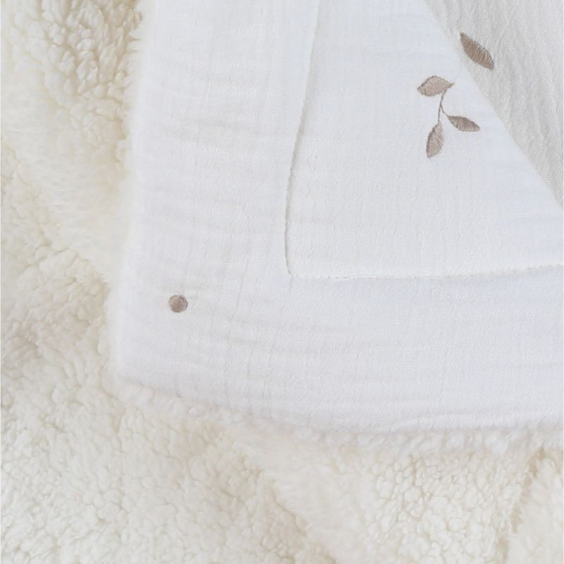 Couverture en mousseline et sherpa Blanc (75x100 cm) Noukie's Ambiance 7