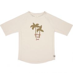 Tee-shirt anti-UV manches courtes Palmiers écru/olive (25-36 mois, taille : 98 cm)