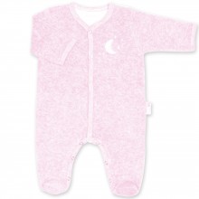 Pyjama léger terry Bmini rose à points cristal (naissance : 50 cm)  par Bemini