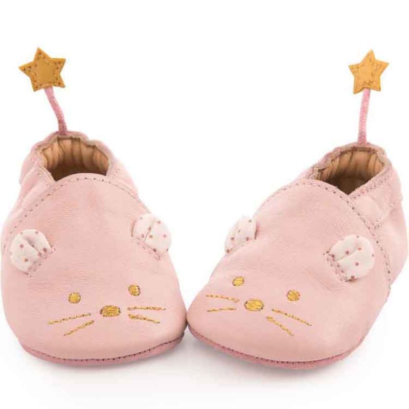 Chaussons en cuir Après la pluie (0-6 mois) Moulin Roty