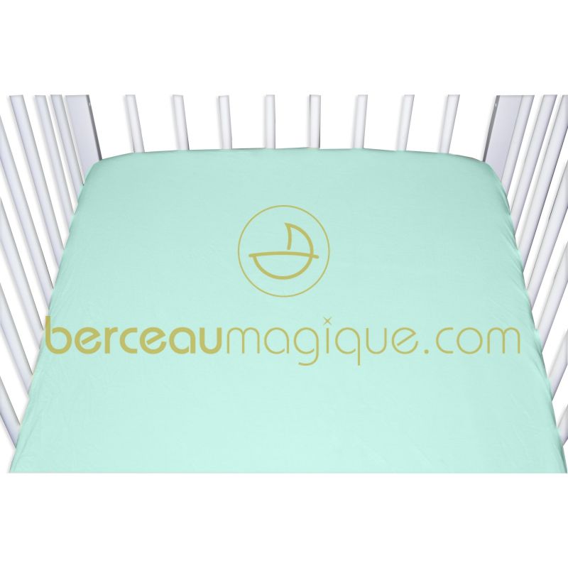 Drap housse jersey pistache (60cm x 120cm) Domiva