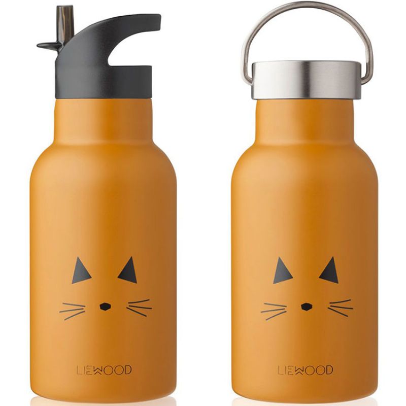 Gourde isotherme Anker Chat mustard bouchon noir (350 ml) Liewood
