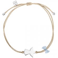 Bracelet cordon beige Spirit ange (argent 925°)  par Coquine