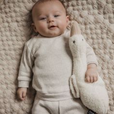 Peluche bruit blanc rechargeable oie Liva beige