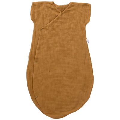 Gigoteuse d'été forme kimono double gaze havane (6-18 mois)