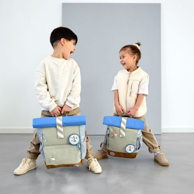 Medium sac à dos enfant Rolltop Sunny Explorer vert et bleu