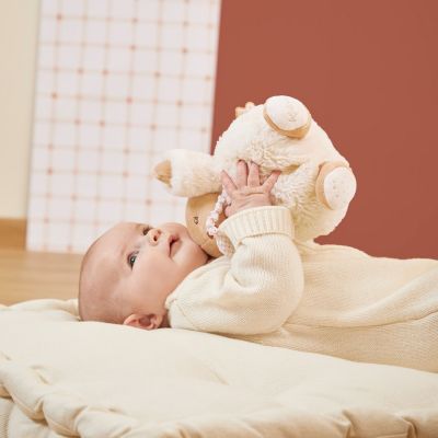 Peluche musicale Patapouf Lapin crème (17 cm)