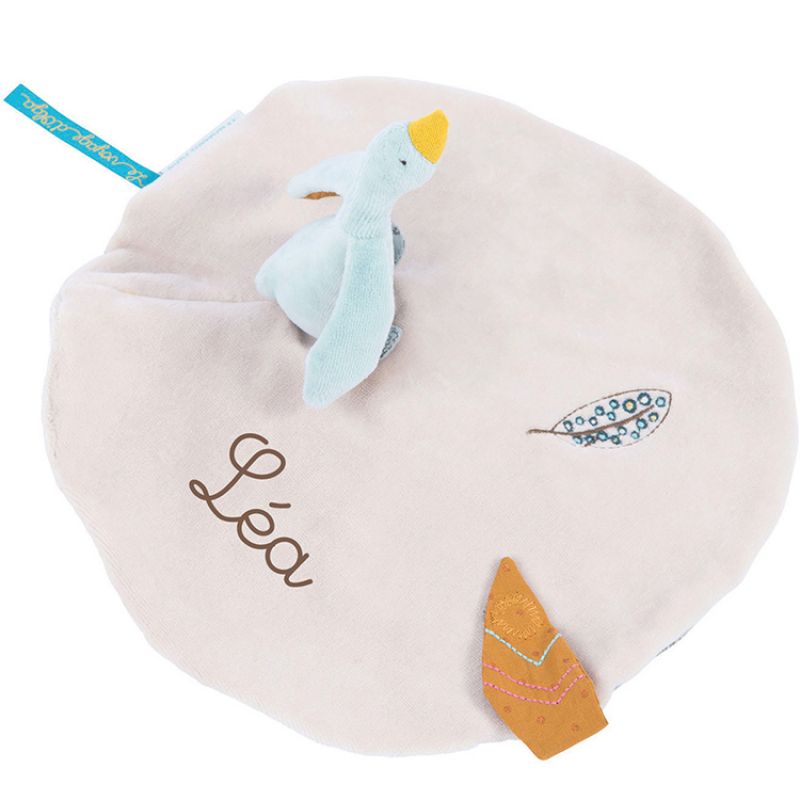 Doudou attache sucette petite oie Olga Le voyage d'Olga (personnalisable) Moulin Roty
