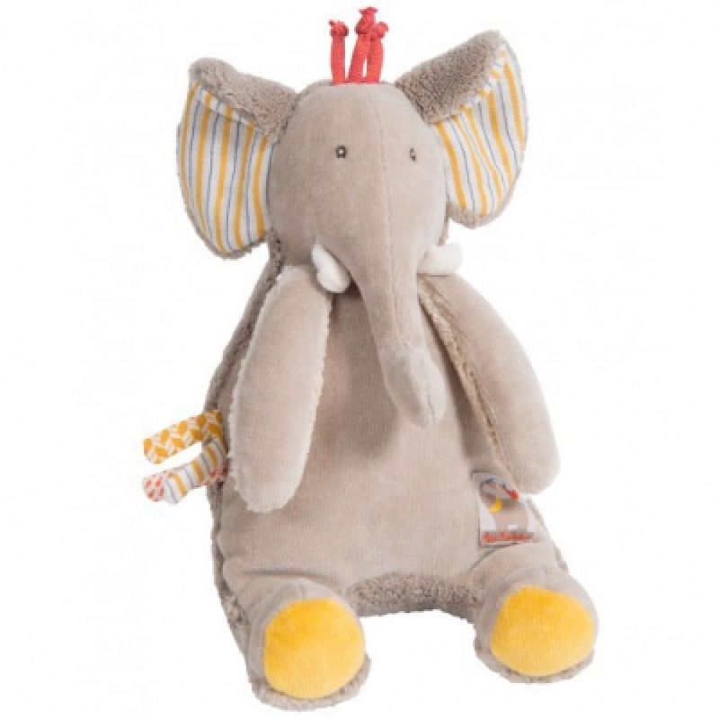 Doudou musical à suspendre éléphant Les Papoum (17 cm) Moulin Roty