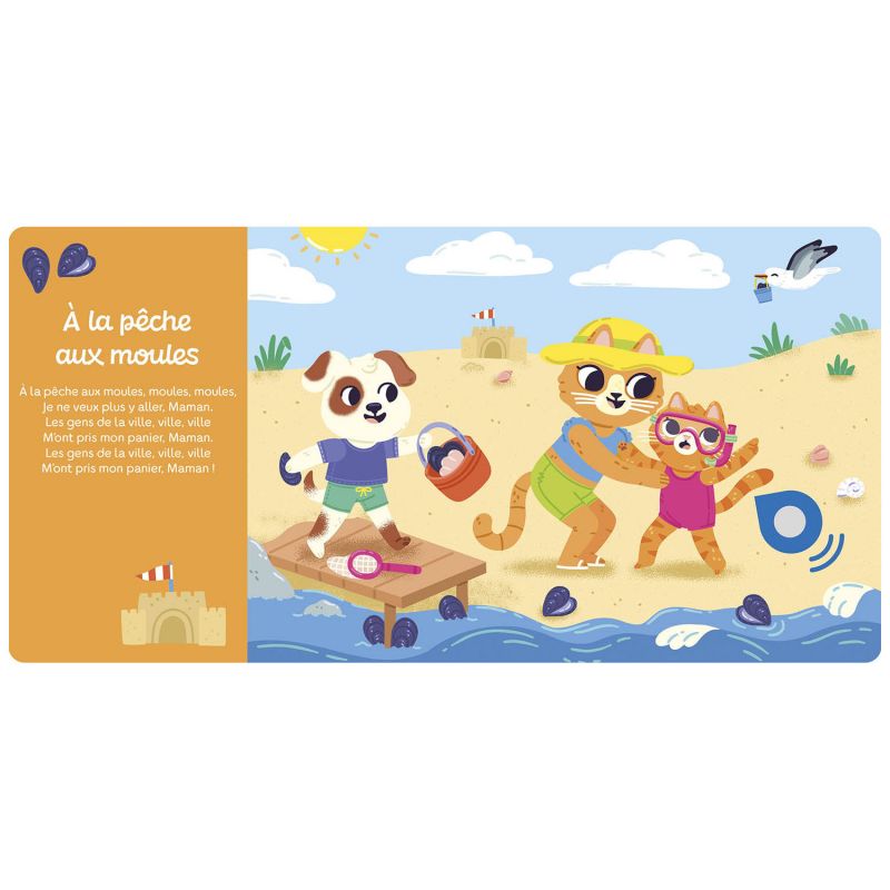 Livre Mes premiers sonores Mes comptines des vacances Auzou Editions Produit ouvert 3