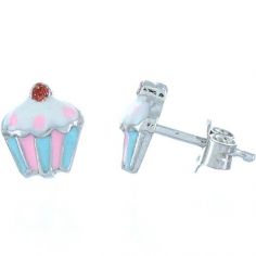 Boucles d'oreilles Cupcake (argent) - Baby bijoux