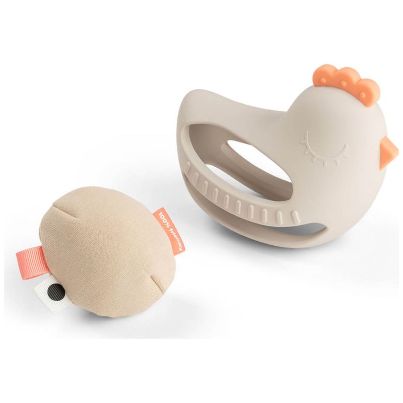 Jouet dentition et préhension avec hochet Clucky Sable Done by Deer Produit 4